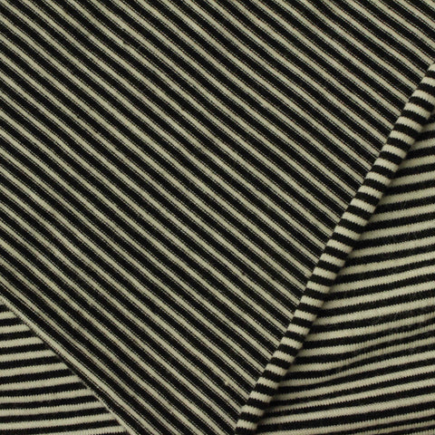 Black Stripe Jersey Knit, 226 gsm