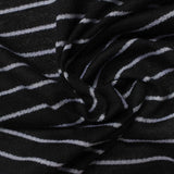 Black Horizontal-Stripe Jersey Knit, Poly-Viscose