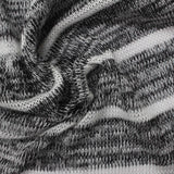 Black Horizontal-Stripe Knit, Viscose-Poly