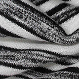Black Horizontal-Stripe Rib Knit, Viscose-Poly — texture