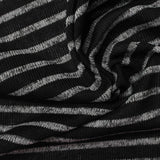 Black Horizontal-Stripe Rib Knit, Polyester