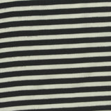 Black Horizontal-Stripe Rib Knit, Viscose-Poly