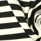 Black Horizontal-Stripe Rib Knit, Viscose — texture