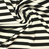 Black Horizontal-Stripe Rib Knit, Viscose