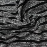 Black Horizontal-Stripe Rib Knit, Poly-Viscose