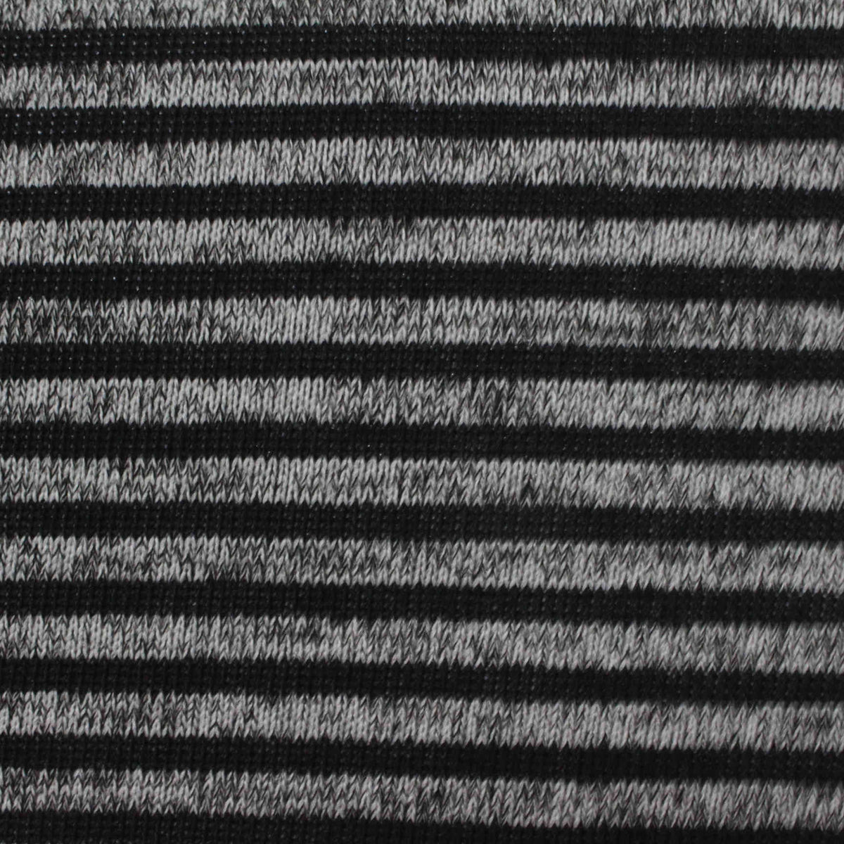 Black Horizontal-Stripe Knit, Polyester, 163 gsm