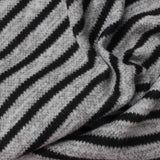 Black Horizontal-Stripe Knit, Poly-Viscose