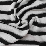 Black Horizontal-Stripe Knit, Polyester