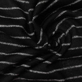 White Horizontal-Stripe Knit, Polyester