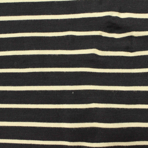 Navy Horizontal-Stripe Knit, Viscose, 293 gsm