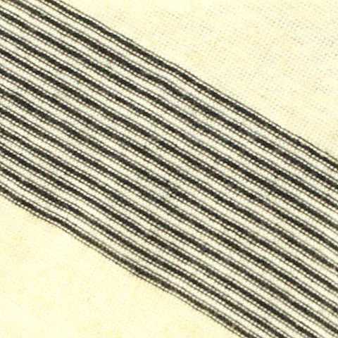 Striped Viscose Polyester Knit Fabric, 131 gsm, 170 cm — White
