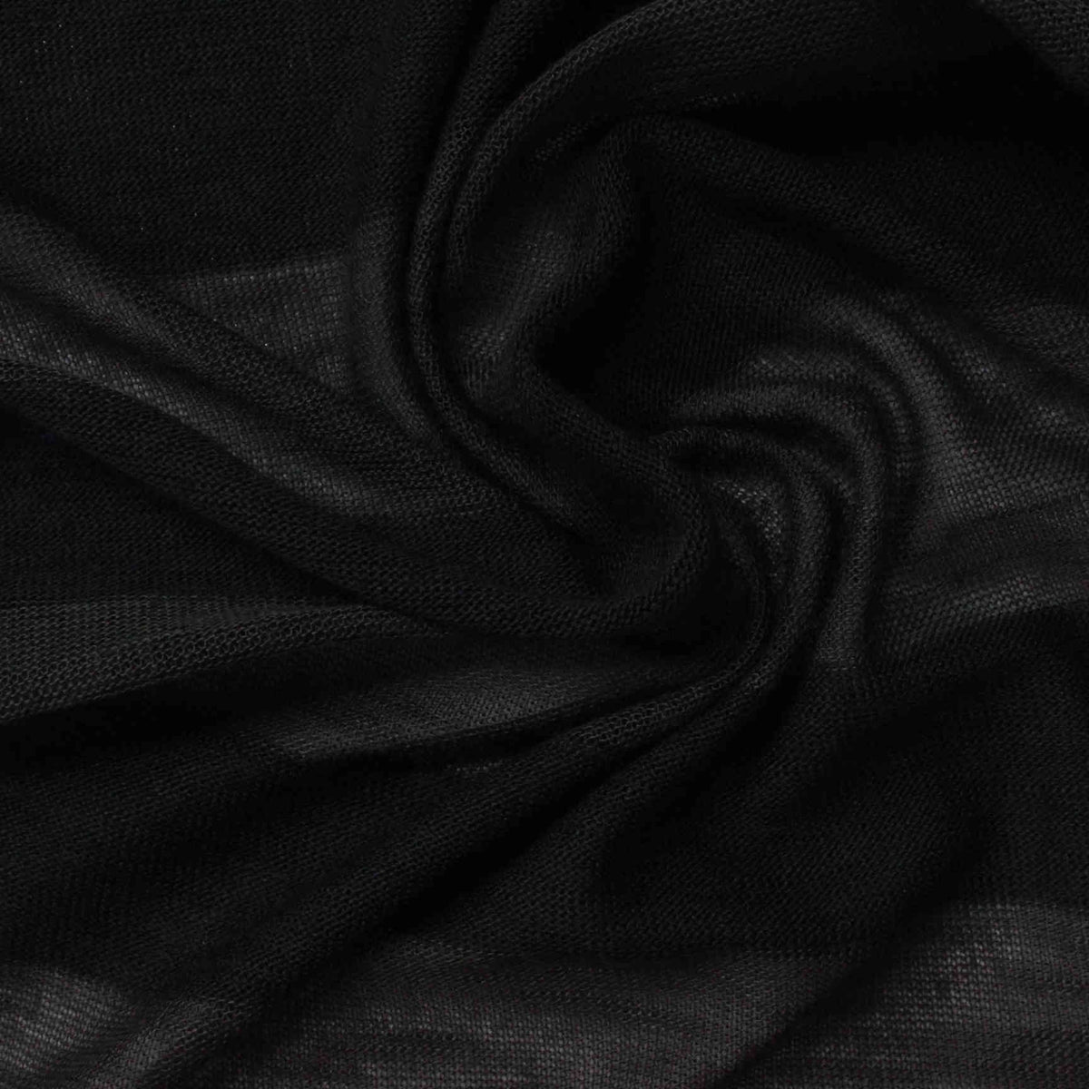 Striped Polyester Viscose Stretch Knit Fabric, 132 gsm, 145 cm — Black