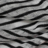 Black Horizontal-Stripe Knit, Poly-Viscose — texture