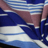 Blue Horizontal-Stripe Knit, Viscose — texture