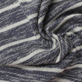 Navy Horizontal-Stripe Knit, Viscose-Poly