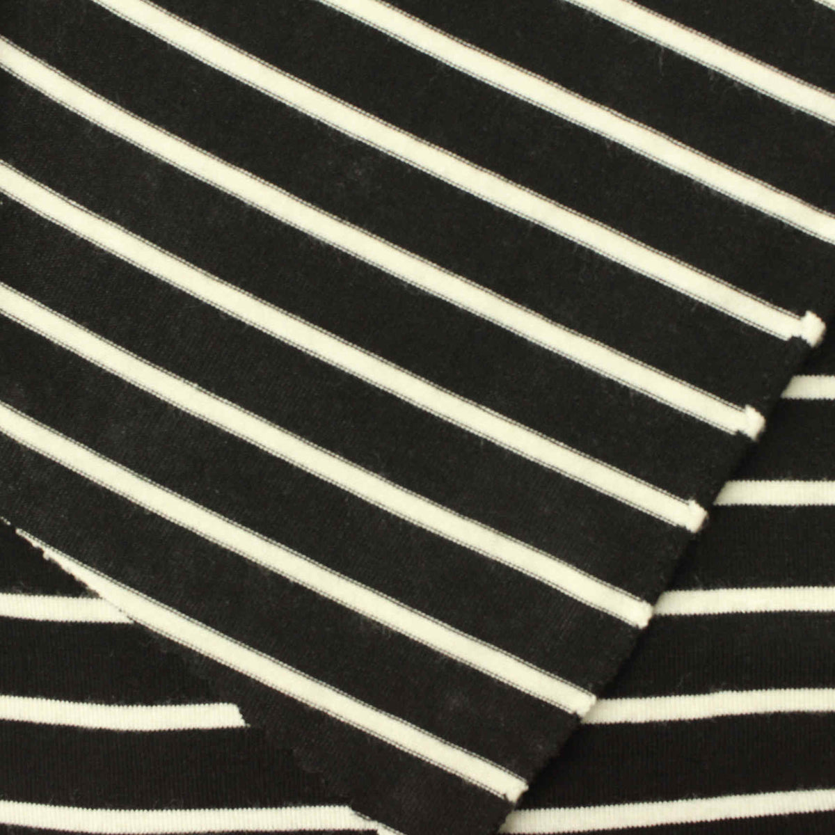 Black Horizontal-Stripe Knit, Viscose, 239 gsm