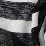 Black Horizontal-Stripe Knit, Poly-Viscose — texture