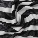Black Horizontal-Stripe Knit, Poly-Viscose