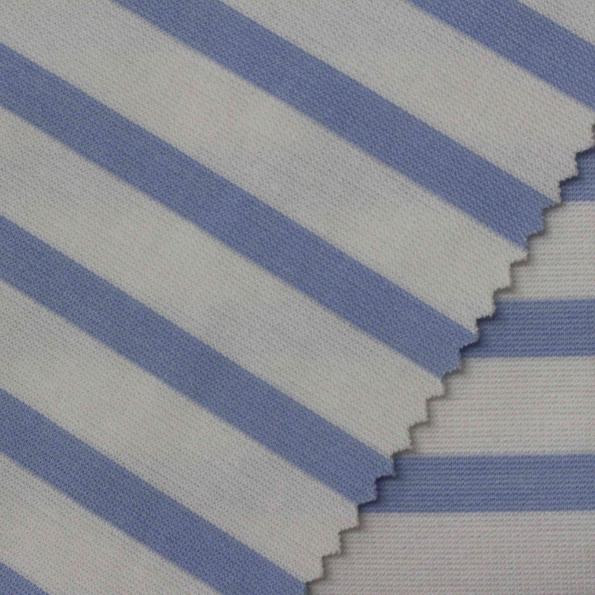 Blue Diagonal-Stripe Knit, Nylon-Viscose