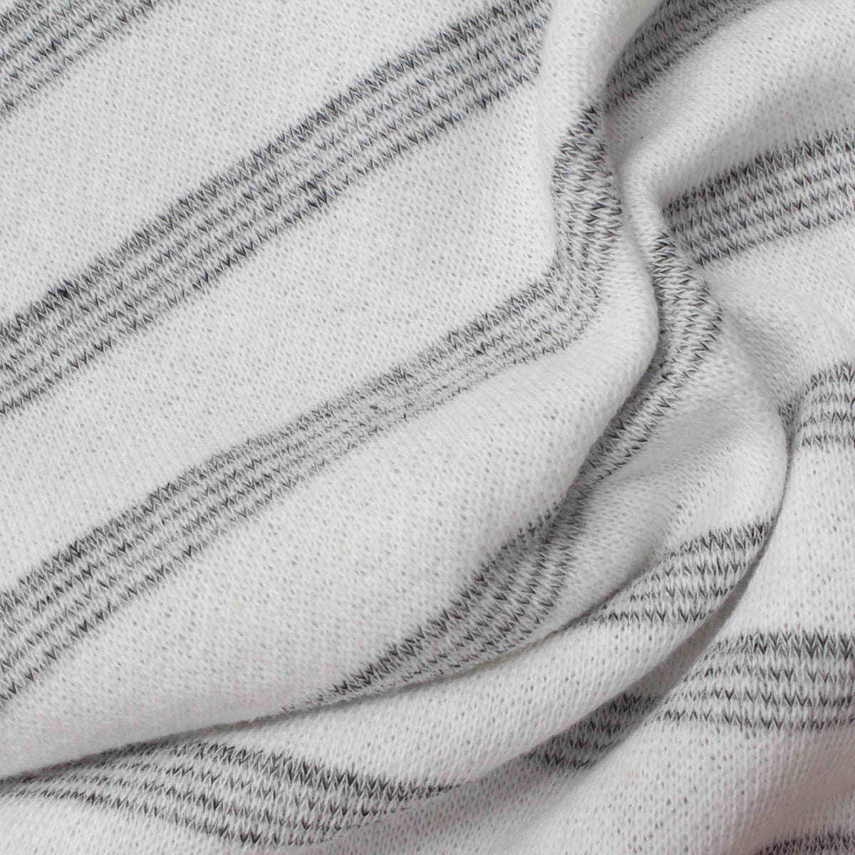 Grey Horizontal-Stripe Knit, Cotton-Poly
