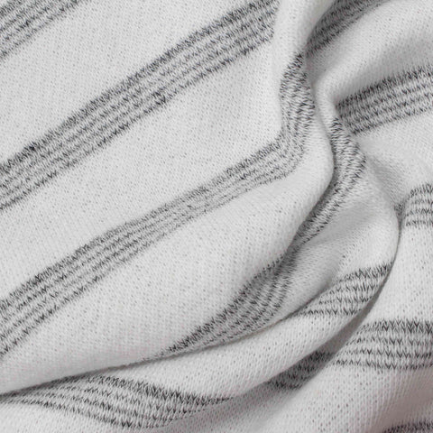 Grey Horizontal-Stripe Knit, Cotton-Poly