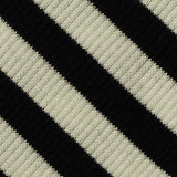 Black Diagonal-Stripe Rib Knit, Cotton-Poly — texture
