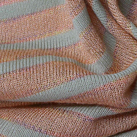 Striped Viscose Nylon Rib Knit Fabric, 130 gsm, 155 cm — Grey
