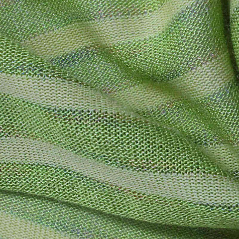 Green Horizontal-Stripe Rib Knit, 137 gsm
