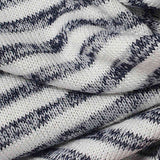 White Horizontal-Stripe Knit, Poly-Viscose — texture