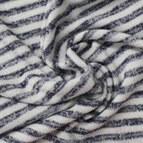 White Horizontal-Stripe Knit, Poly-Viscose