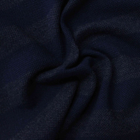 Striped Knit Fabric, 237 gsm, 201 cm — Navy