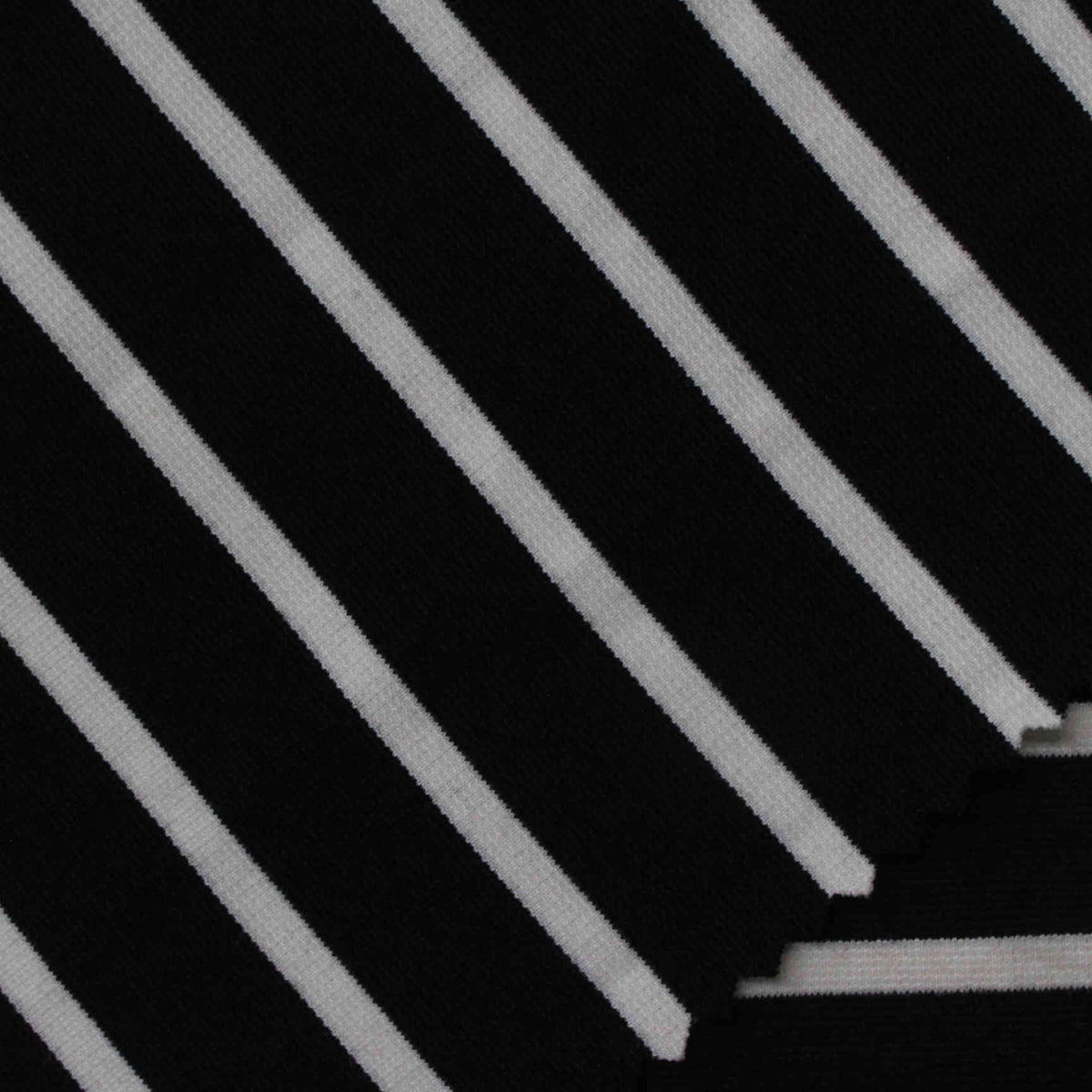 Black Diagonal-Stripe Ponte Knit, Poly-Viscose