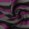 Purple Horizontal-Stripe Rib Knit, Polyester, 280 gsm