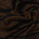 Brown Horizontal-Stripe Rib Knit, Linen