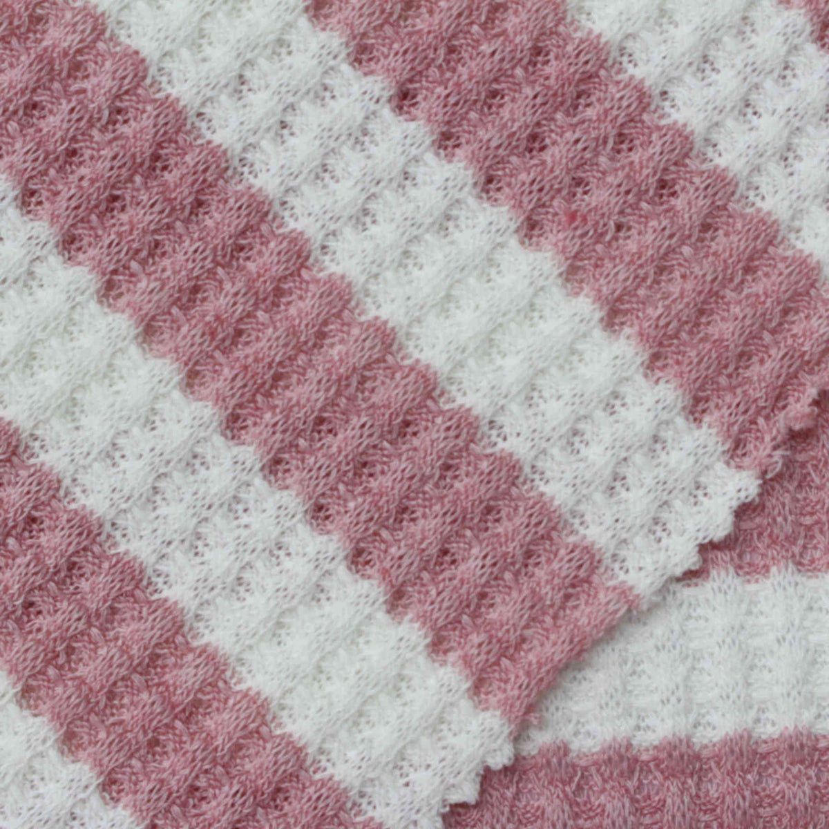 Pink Diagonal-Stripe Rib Knit, Poly-Viscose