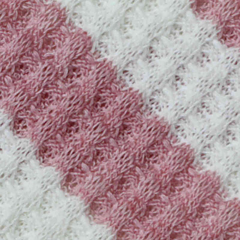 Pink Diagonal-Stripe Rib Knit, Poly-Viscose