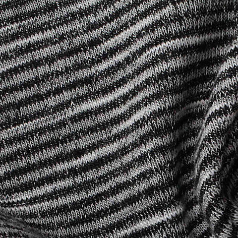 Black Horizontal-Stripe Rib Knit, Poly-Viscose, 250 gsm, 165 cm