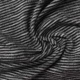 Black Horizontal-Stripe Rib Knit, Poly-Viscose