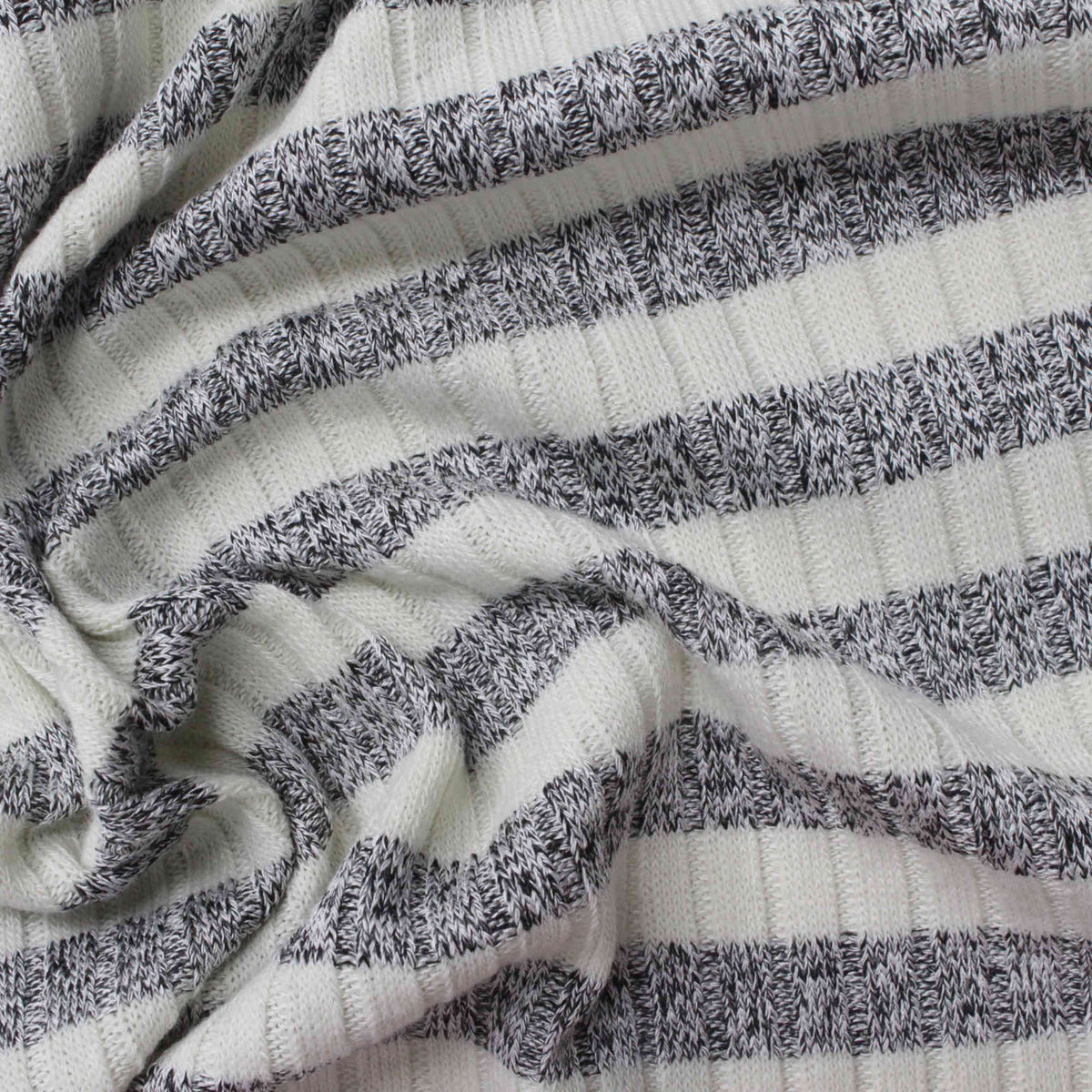 White Stripe Rib Knit