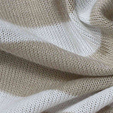 White Horizontal-Stripe Chunky Knit, Polyester — texture