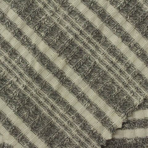 Grey Marl Rib Knit, Poly-Viscose, 200 gsm