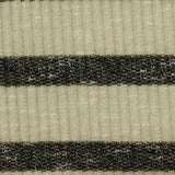 Light Beige Horizontal-Stripe Rib Knit, Viscose-Poly