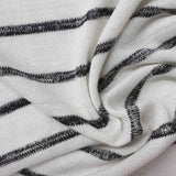 Black Horizontal-Stripe Rib Knit, Viscose-Poly