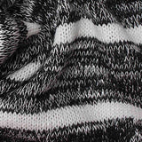 Black Horizontal-Stripe Rib Knit, Viscose-Poly — texture