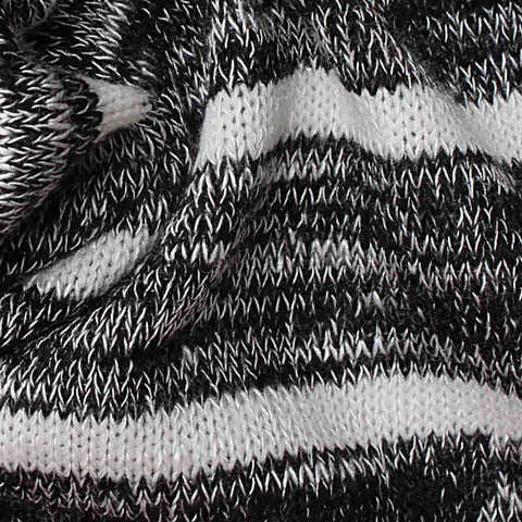 Black Horizontal-Stripe Rib Knit, Viscose-Poly, 180 gsm