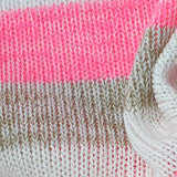 Pink Horizontal-Stripe Rib Knit, Polyester — texture