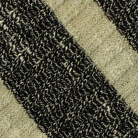 Cream Marled-Stripe Rib Knit, Viscose-Poly