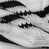 Black Horizontal-Stripe Rib Knit, Poly-Viscose — texture