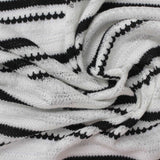 Black Horizontal-Stripe Rib Knit, Poly-Viscose