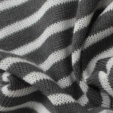 Grey Horizontal-Stripe Rib Knit, Cotton-Poly — texture